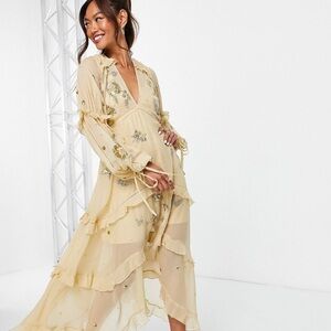 NWT ASOS golden embellished a-line dress!